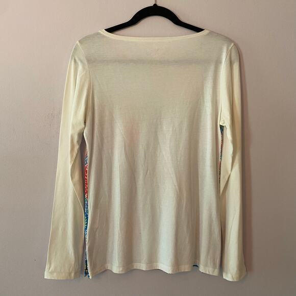 Lilly Pulitzer Colorful White Beach Long Sleeve Shirt Women's size Medium - Picture 6 of 9